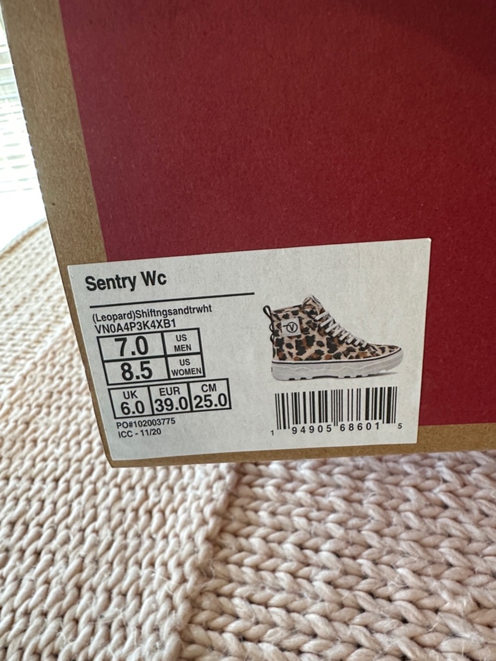 Vans leopard high top sentry WC shoes women’s size 8.5 new in the box - Picture 8 of 8